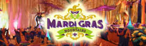 This an image of the logo for the event Mardi Gras in the Mountains