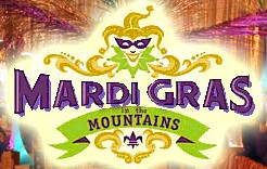 This an image of the logo for the event Mardi Gras in the Mountains